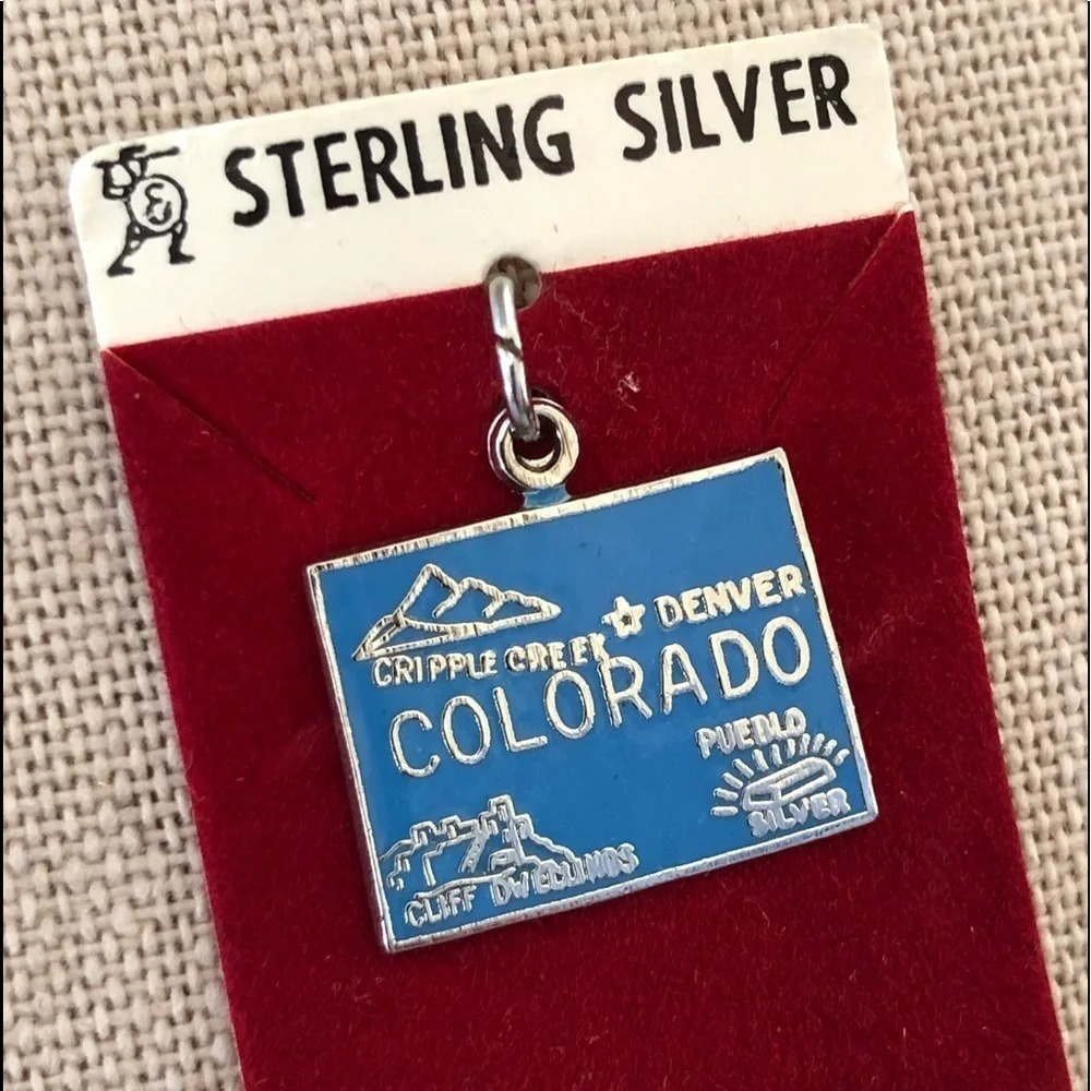 Vtg Sterling Silver Charm Colorado Cripple Creek Denver Cliff Dwellings Pueblo
